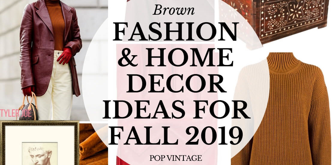 brown fall fashion and home decor collage