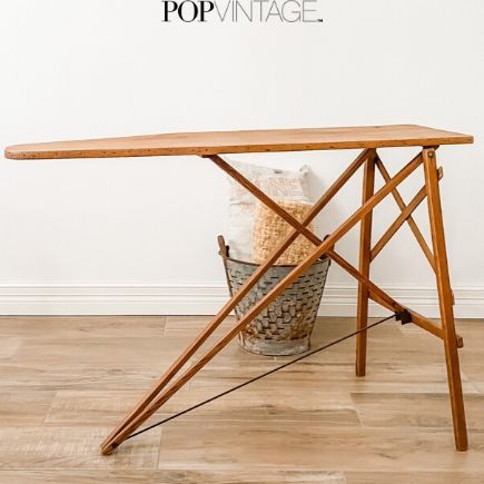old vintage wooden ironing board